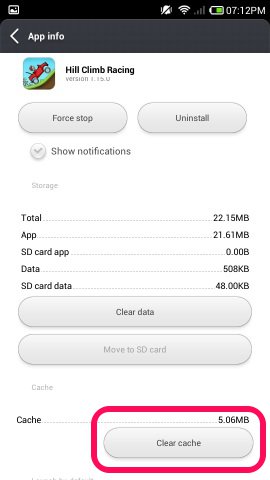 Cleaning app cache manually