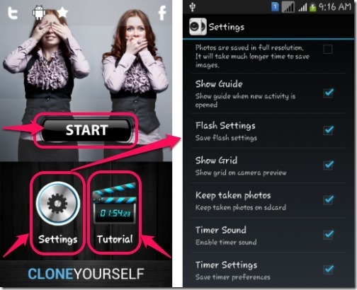 Clone Yourself Camera Free-start and settings