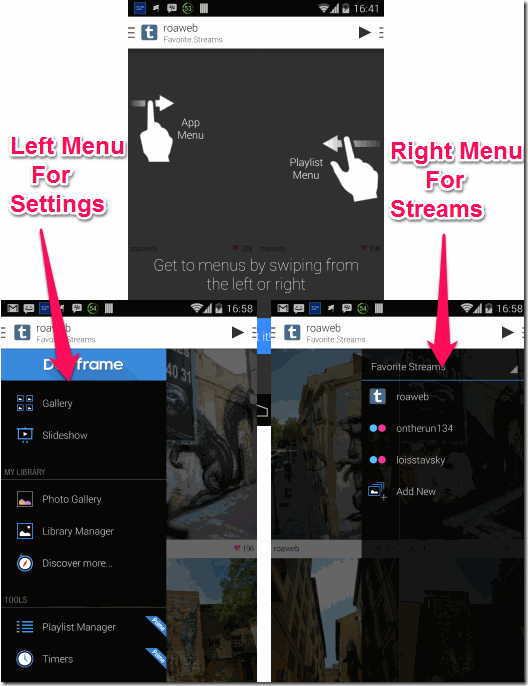 DayFrame Menu