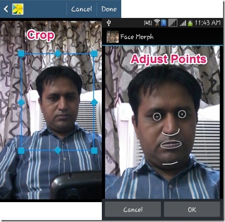 Face Morph-crop and adjust points