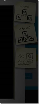 Game control written in sticky notes