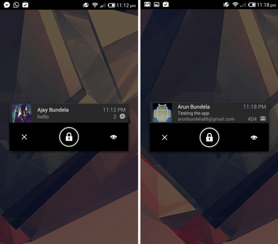 Get Notification Popups On Lock Screen With Notify Me! For Android