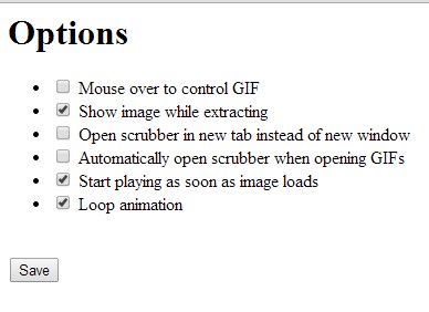 Gif Scrubber- Options