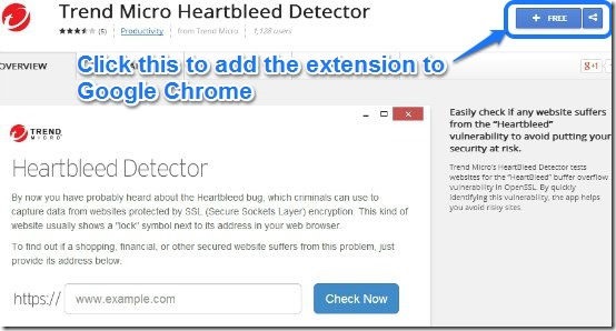 Heartbleed extension homepage webstore