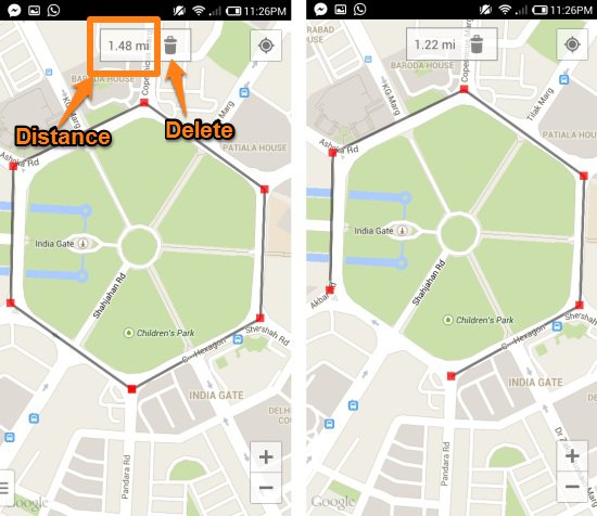 How to calculate distances in Google Maps