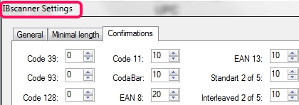 IBscanner settings