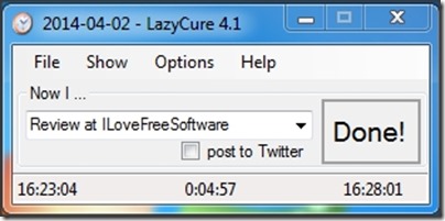 LazyCure main window