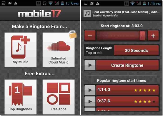 Mobile 17 free ringtone maker
