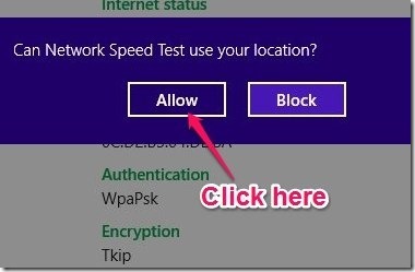 Network Speed Test - Allow option