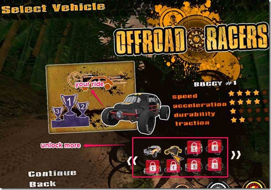 Off Road Racers choose your ride 