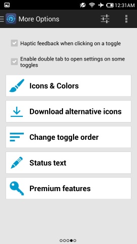 Other options in notification toggle in andriod