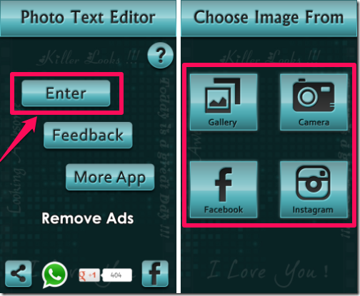 Photo Text Editor- choose photo