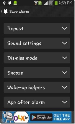 Puzzle Alarm Clock-options