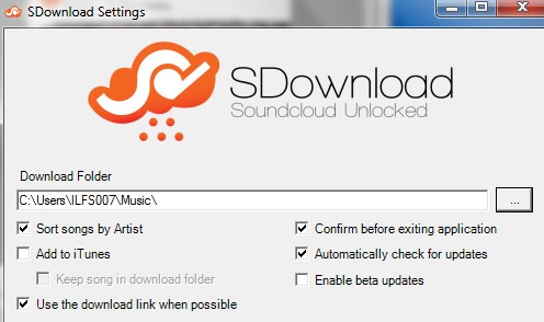 SDownloader settings