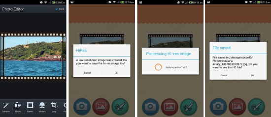 Saving your creations in Photo editor pro for Android