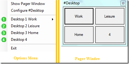 SharpDesktop-Menu and Pager Window