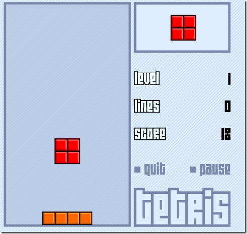 Tetris Interface in Excel
