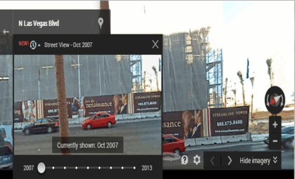 Timeline added to Google Maps Street View