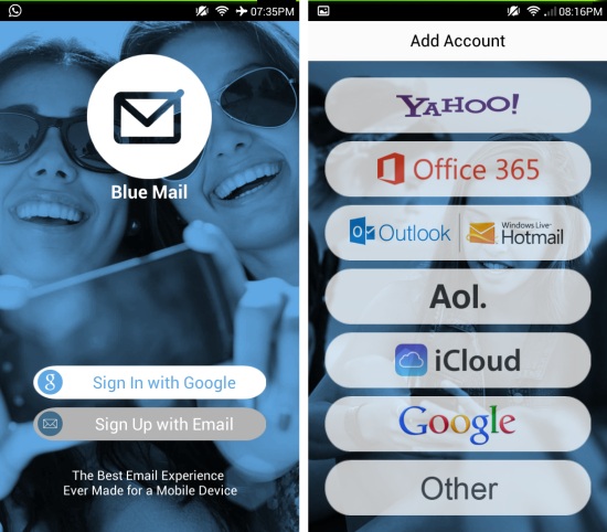 Using Blue Mail for Android