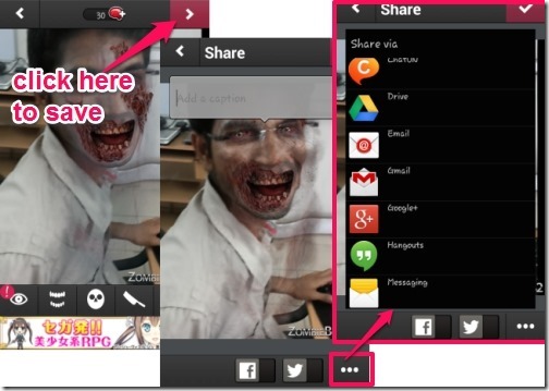 ZombieBooth 2-add caption, save and share