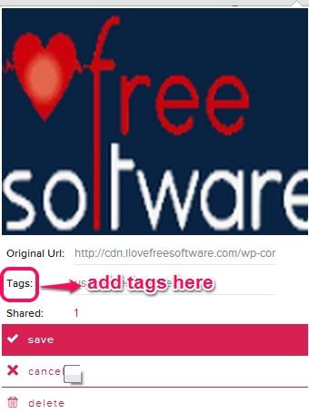 add tags to stored animation and images