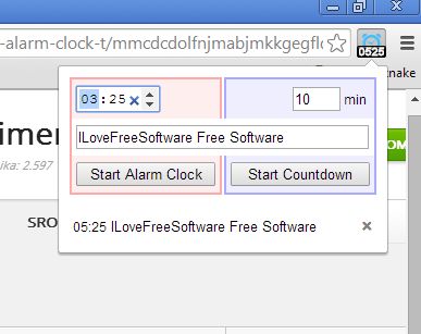 alarm clock extensions for Google Chrome