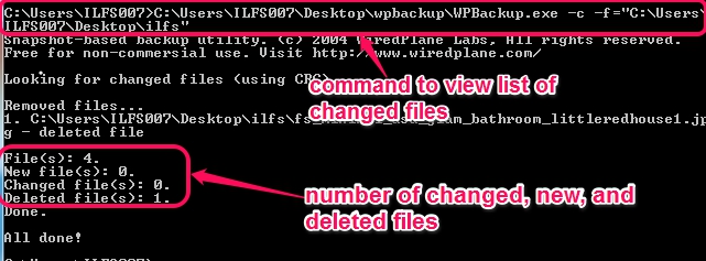 command to view list of changed files