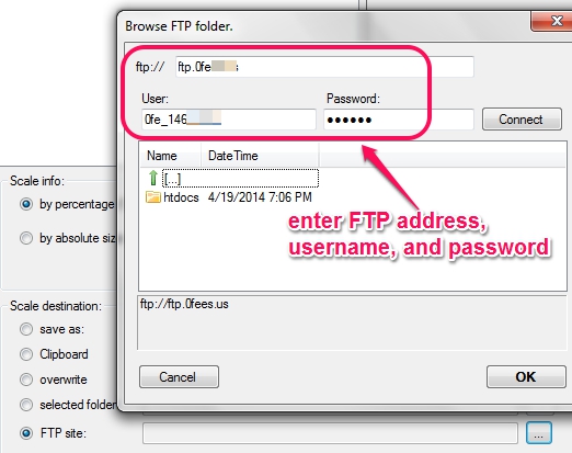 connect to FTP server