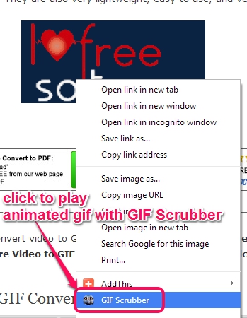 context menu option for GIF Scrubber