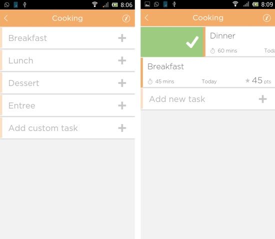 creating tasks in fairshare for android