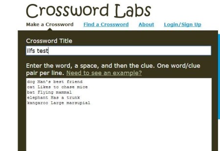 create crossword puzzles