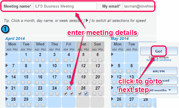 enter meeting details