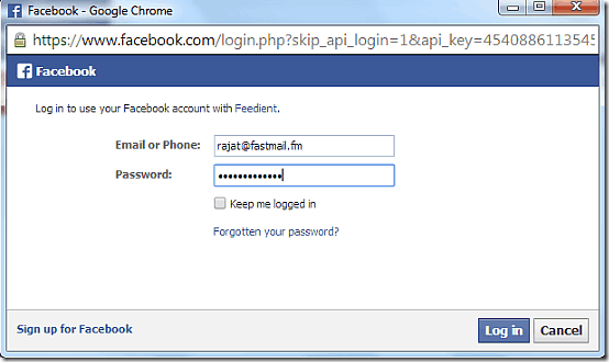 feedient fb access login