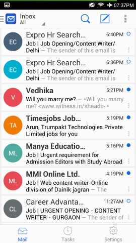 inbox blue mail for android