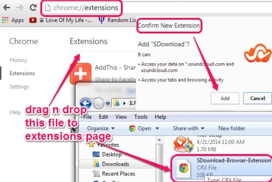 install SDownloader extension on Chrome browser