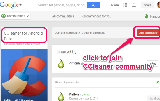 join CCleaner community