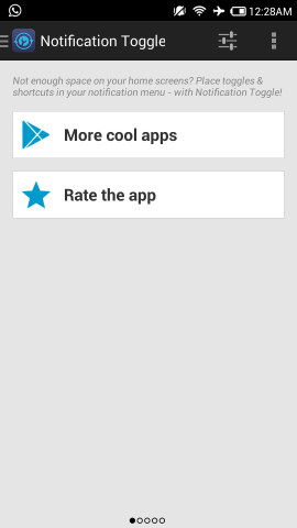notification toggle for android welcome page
