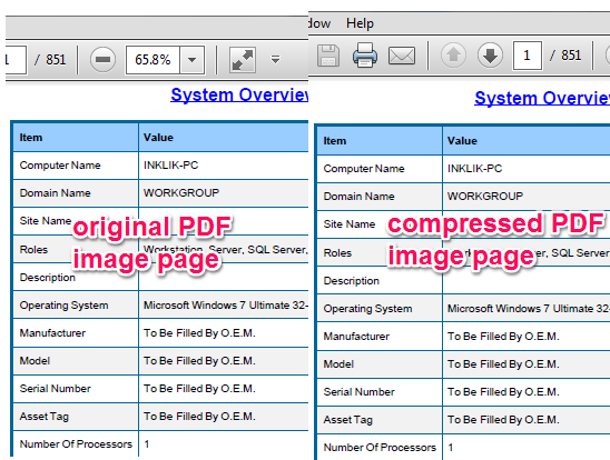 quality of original and output pdf image page