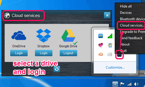 select a cloud storage drive