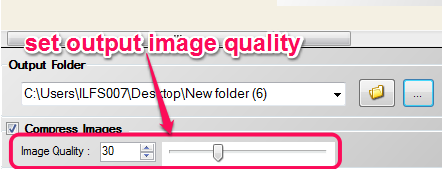 set output image quality and destination folder