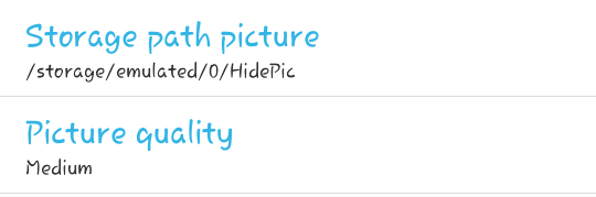 settings in hidden cameram for android