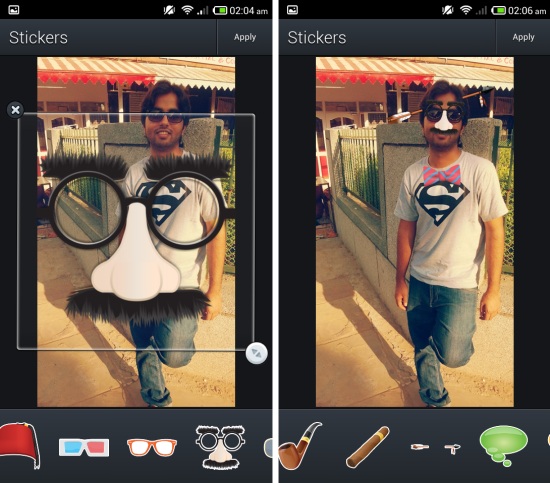 stickers in Photo editor pro for Android