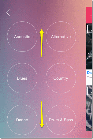 swipe for genre selection in rormix