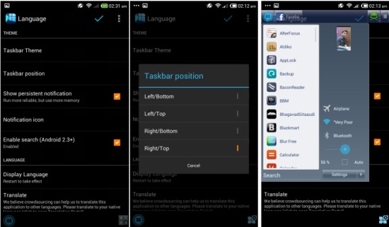 ui settings in Taskbar Windows 8 Style For Android