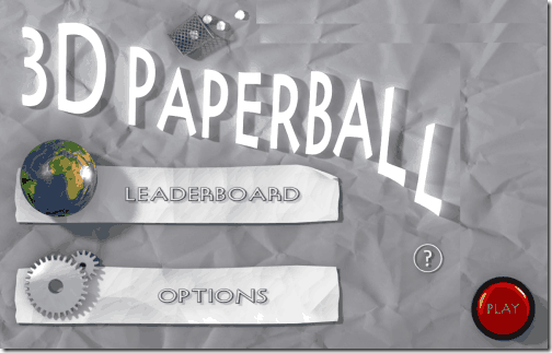 3D Paperball - Home Screen