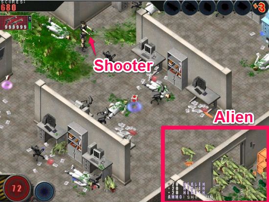 Alein Shooter Game Interface
