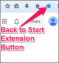 Back to Start Extension Icon
