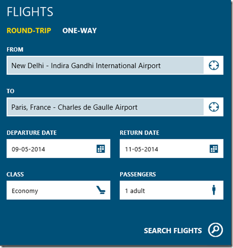Bing Travel- Search flights