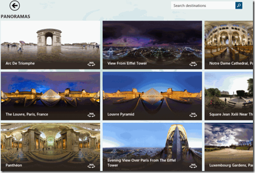 Bing Travel- panoramas