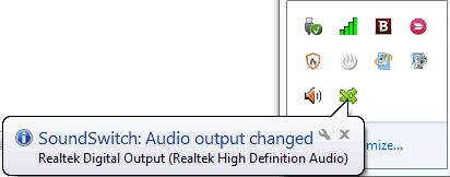 Changing the audio output